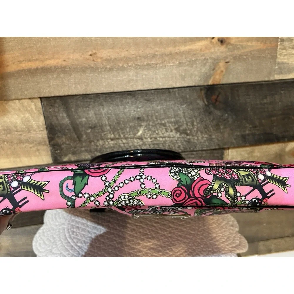 Betsey Johnson Pink Roses Cats & Bling Laptop‎ Bag